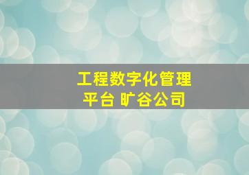 工程数字化管理平台 旷谷公司